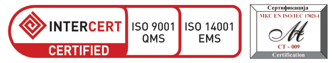 ISO 9001 и ISO 14001 сертификати